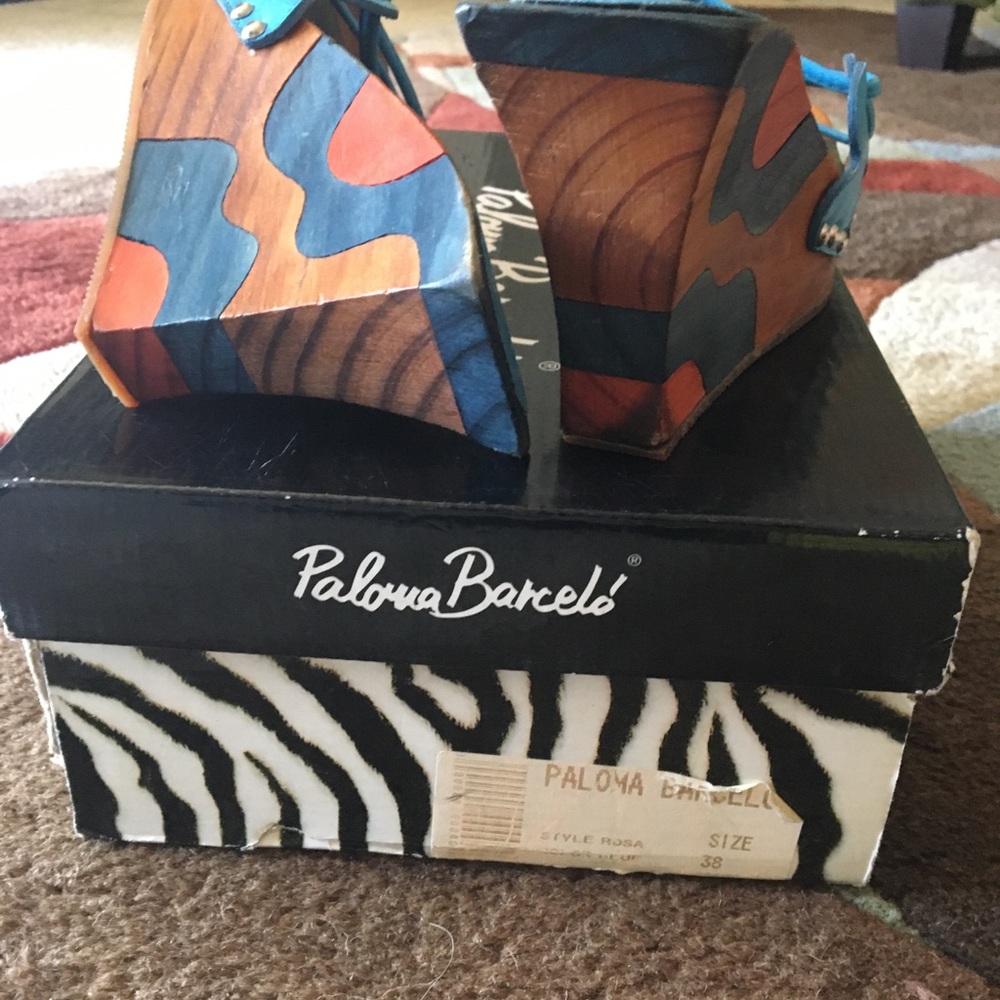 Multi colored wood wedges